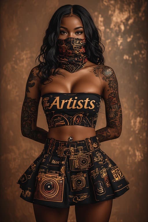 AI generated: A detailed, photorealistic portrait of a young Black woman with long, wavy dark hair and striking ey...