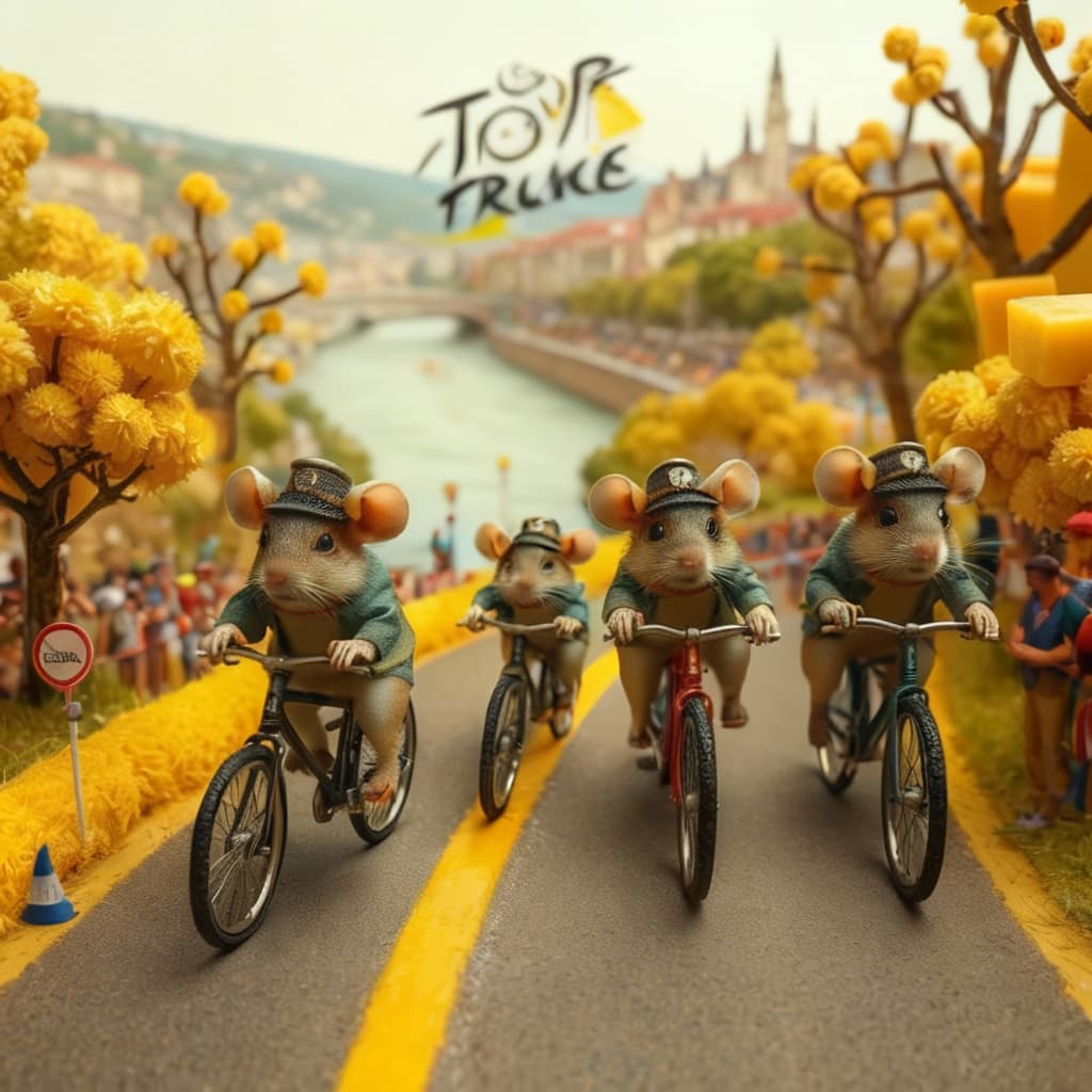 AI generated: Tour de France, route de Lyon