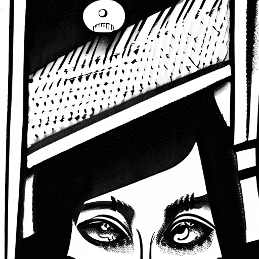 AI generated: black and white drawing of a girl , in the style of horror manga, bill sienkiewicz, animated gifs, y...