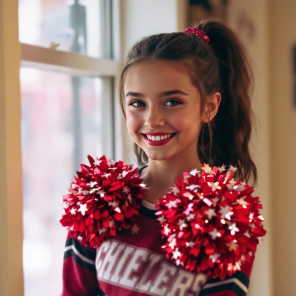 AI generated:  teen, cheerleader, small clothes
