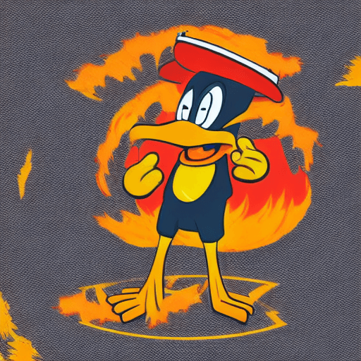 AI generated: Daffy duck fighting a fire

fire dept logo