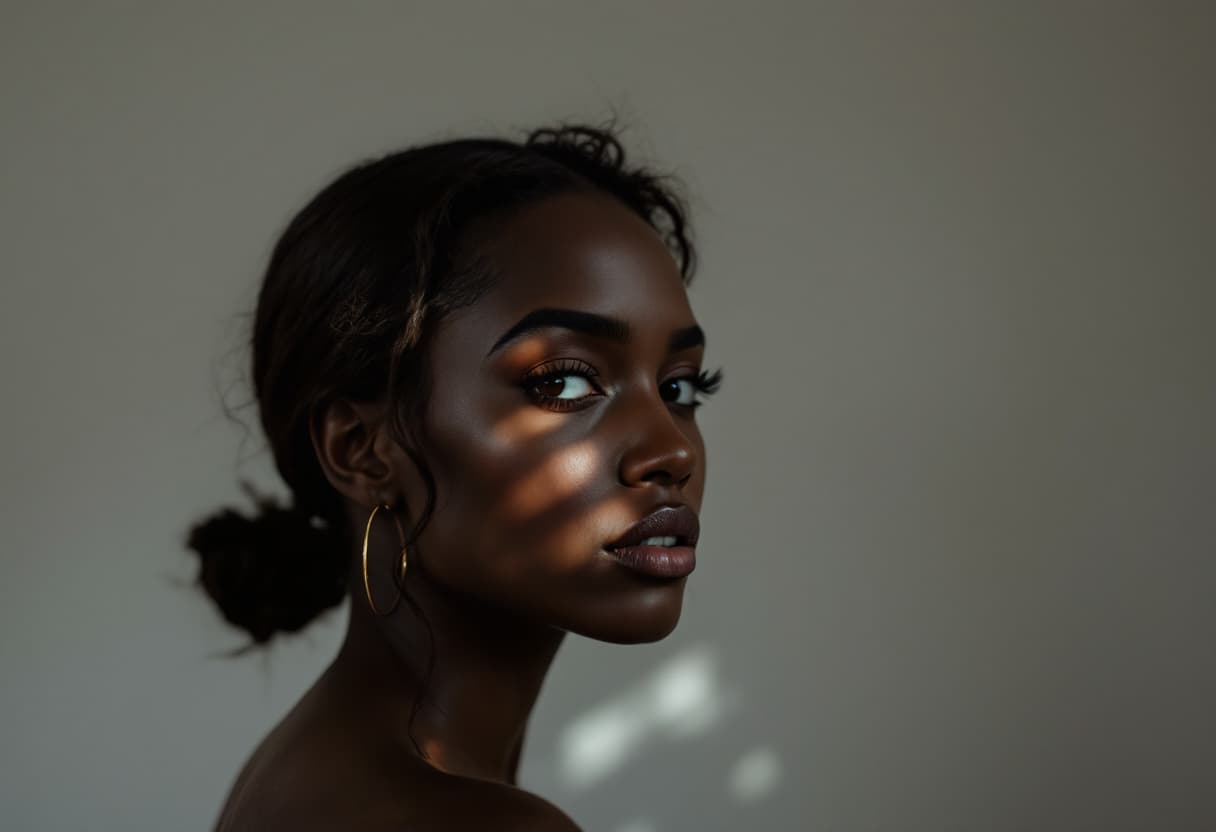 AI generated: bella mujer colombiana negra de 36 años, mirada mística, el rostro de la mujer muy detallado, con un...