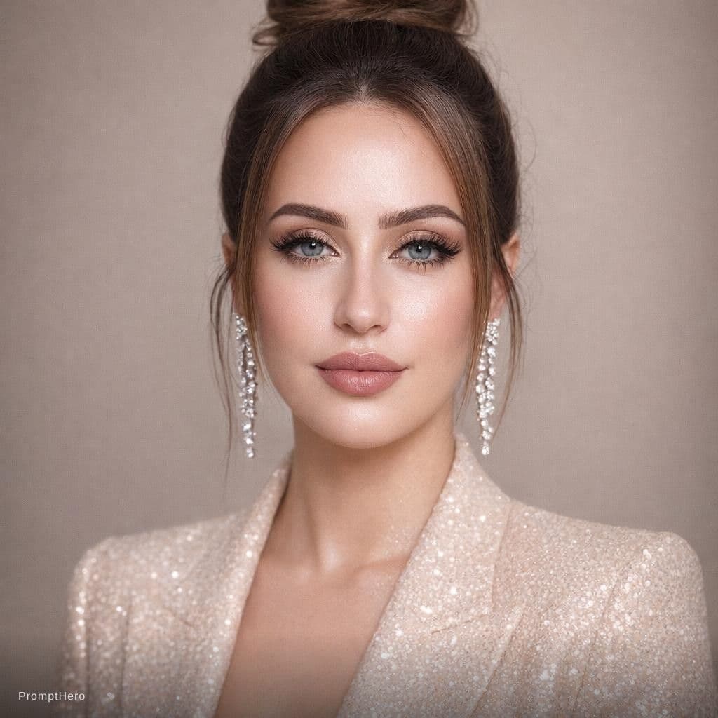 AI generated: {
  "subject_and_concept": {
    "exact_subject": "High-fashion portrait of a young woman.",
    "ex...