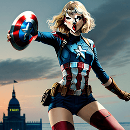 AI generated: Taylor Swift, (as captain america),
