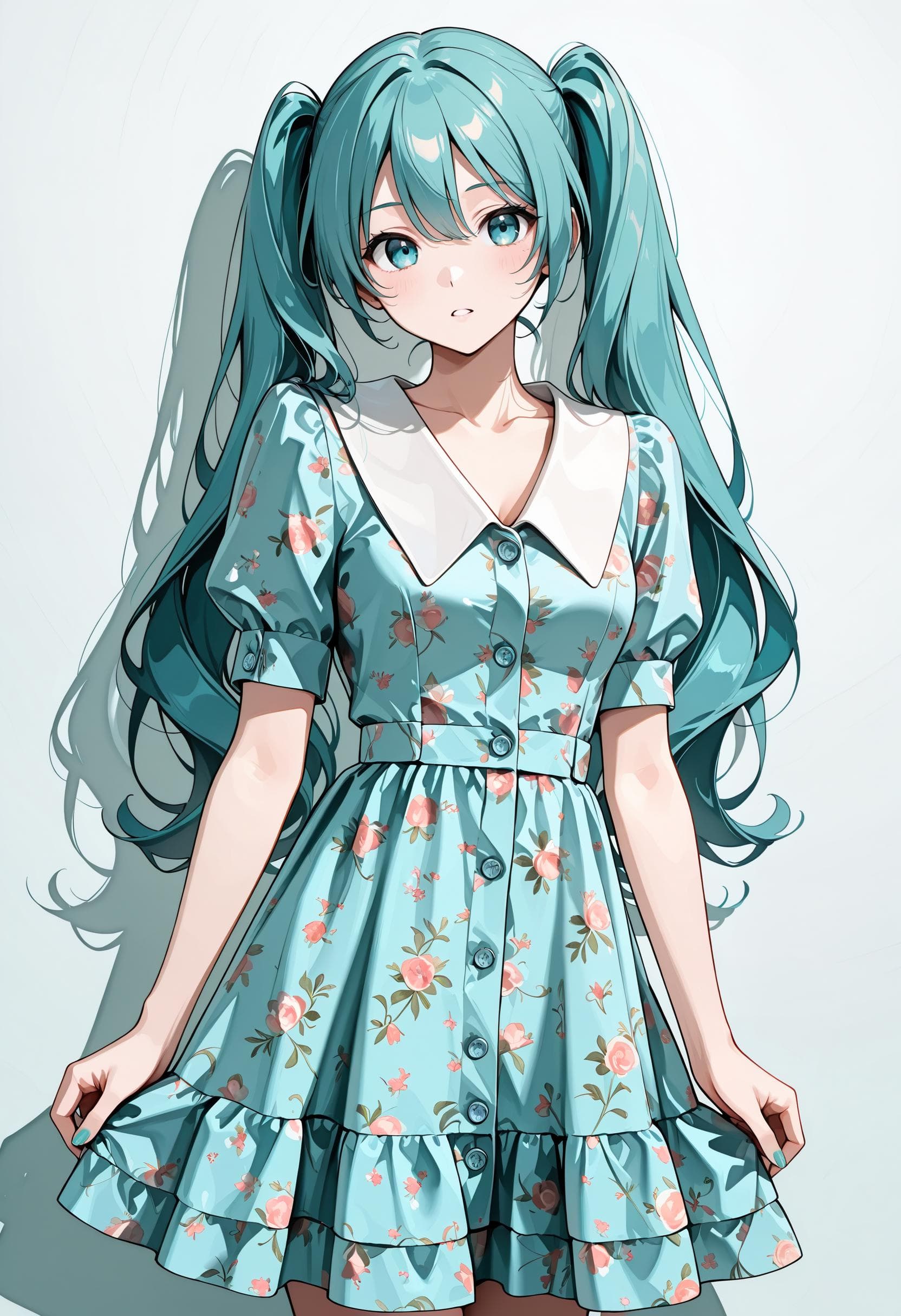 Lapel Floral Dress - Image 2