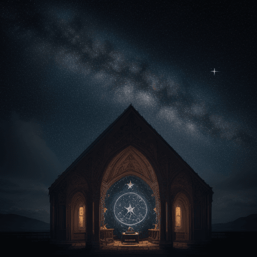 AI generated:  High resolution star design, dreamy starry sky, a new star rising into the sky, cozy atmosphere, a ...