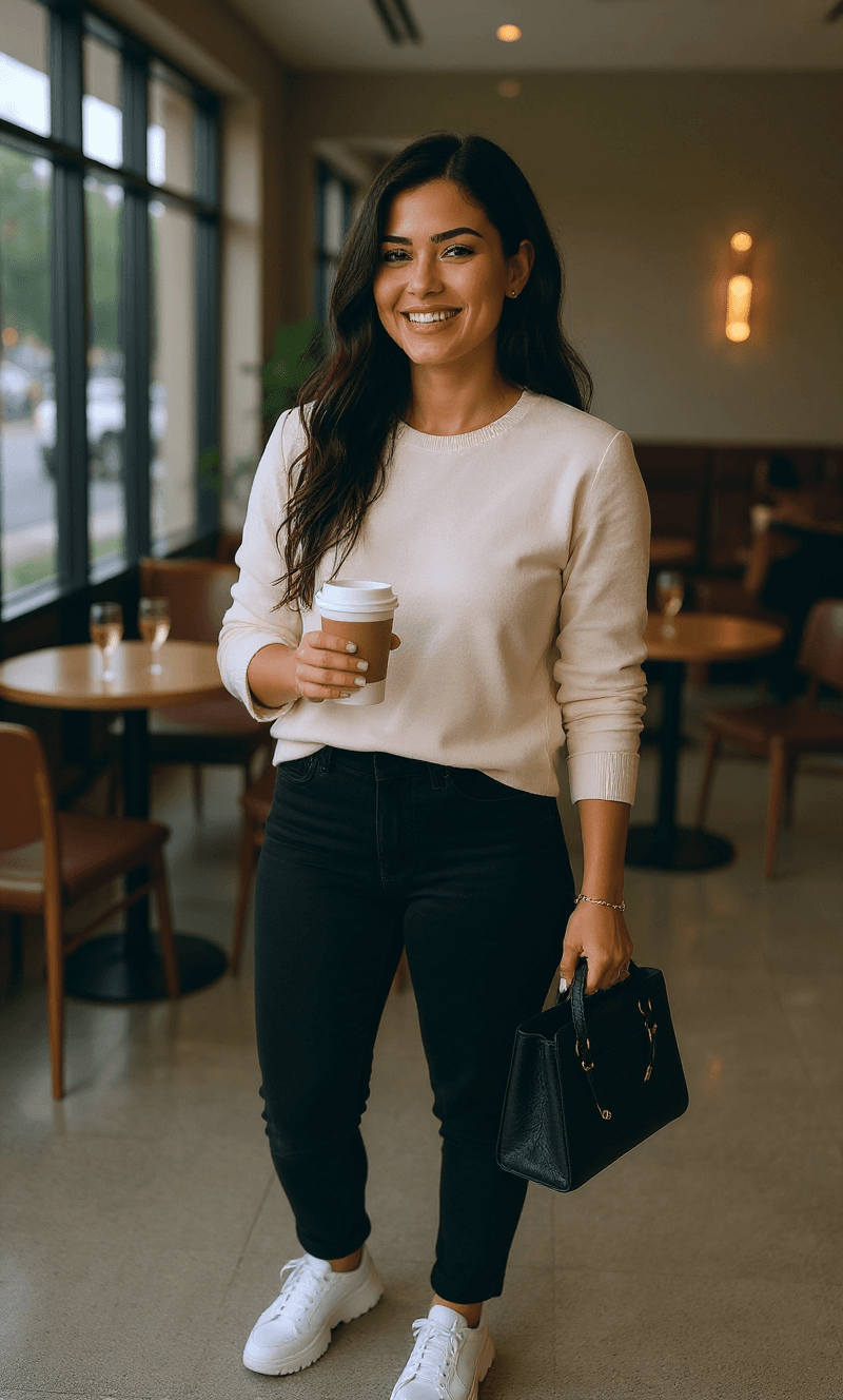 AI generated: ultra realistic lifestyle photo of a stunning 24 year old Latina influencer with long caramel brown ...