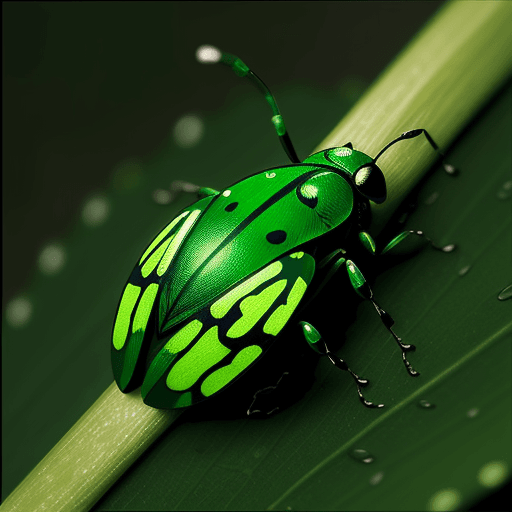 AI generated: picasso bug under the rain green light 