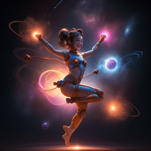 AI generated: high resolution cinematic portrait of a smiling young beautiful cute anthropomorphic female space mo...