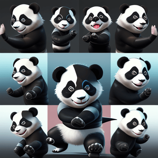 AI generated: cute and funny cartoon illustration of a ninja panda, (highly detailed:1.2), (playful expression), (...