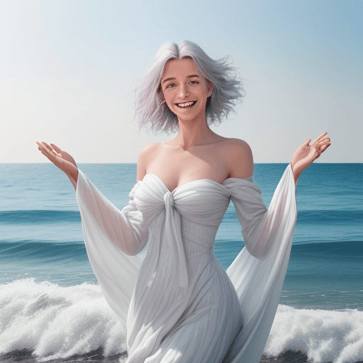 AI generated: Ses cheveux, ondulés comme les vagues d'une mer tranquille, tombaient librement sur ses épaules, enc...