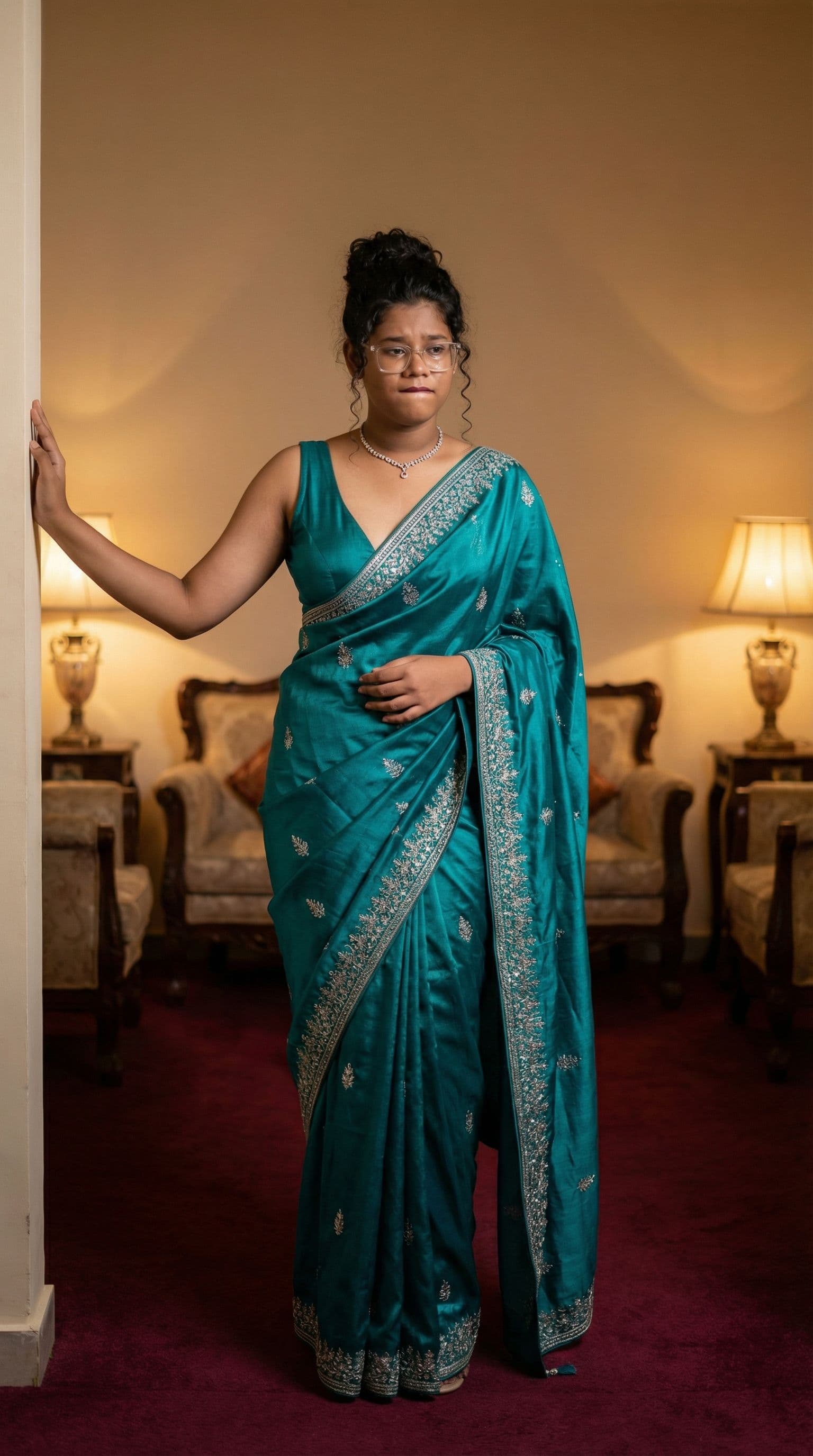 AI generated: Full body view  of most beautiful girl as most beautiful indian realstic girl with plus size FLAT st...