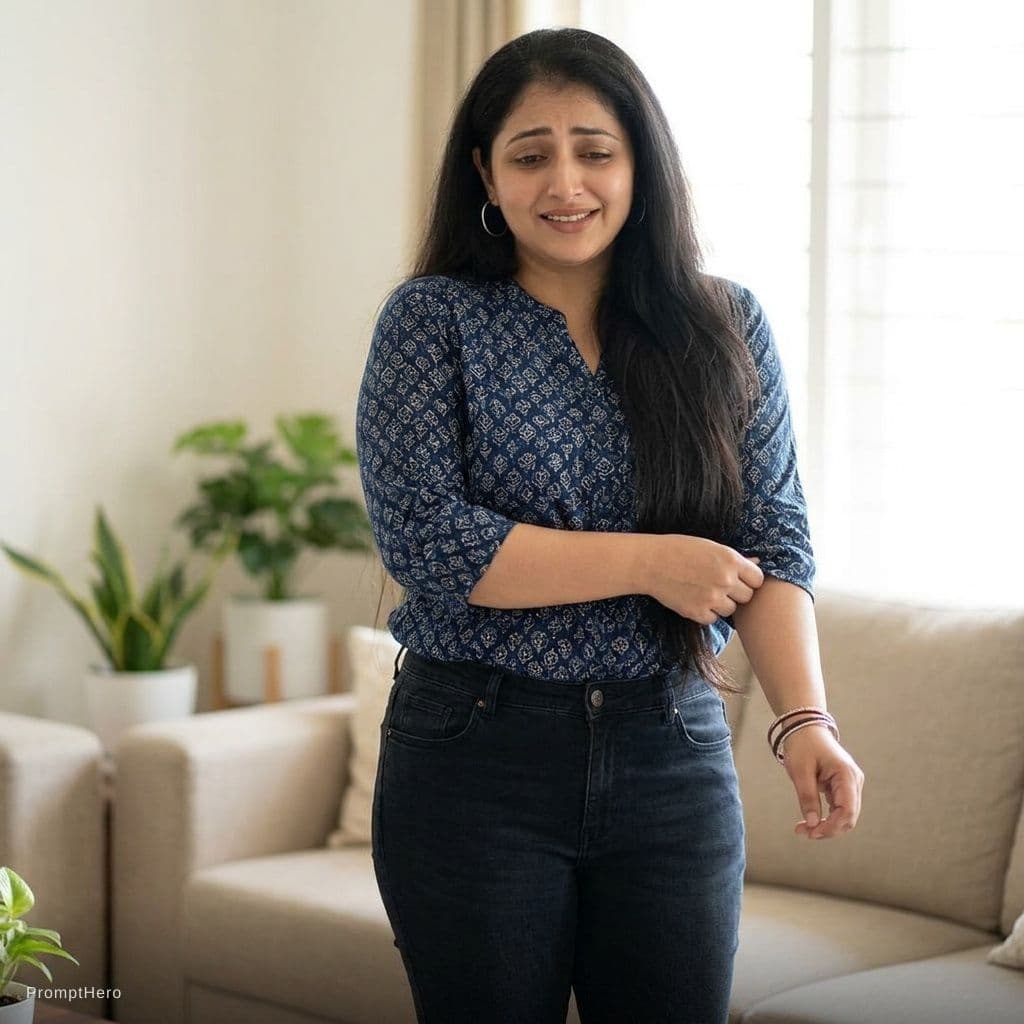 AI generated: My wife Neha was very conservative in nature. She always preferred to wear Saree or salwar suit. I i...