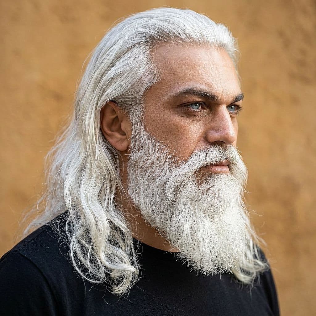 AI generated: {
  "subject_and_concept": {
    "subject": "A striking, middle-aged man with a Viking-inspired aest...