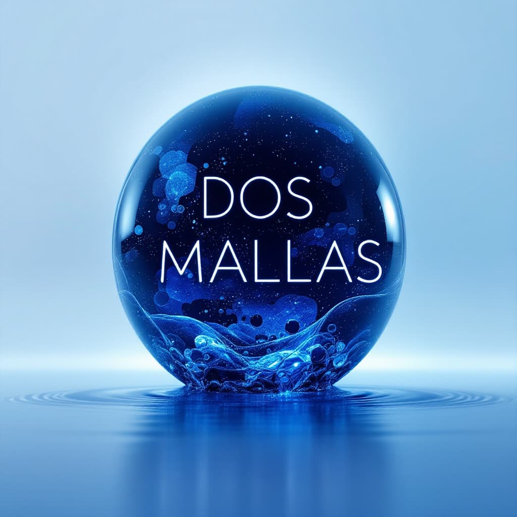 AI generated: escribir la palabra DOS
 MALLAS
  bioluminiscente color azul en letra mayúscula modo estético tranqu...