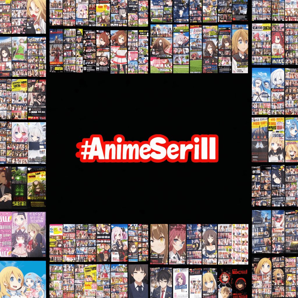 AI generated: Anime-themed text in the middle @AnimeSeriiiBot