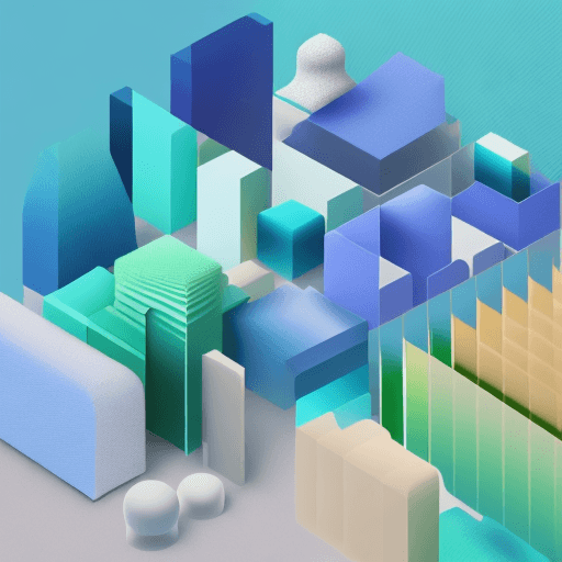 AI generated: clean gradient knolling 3D illustration design for professional saas software office automation, col...