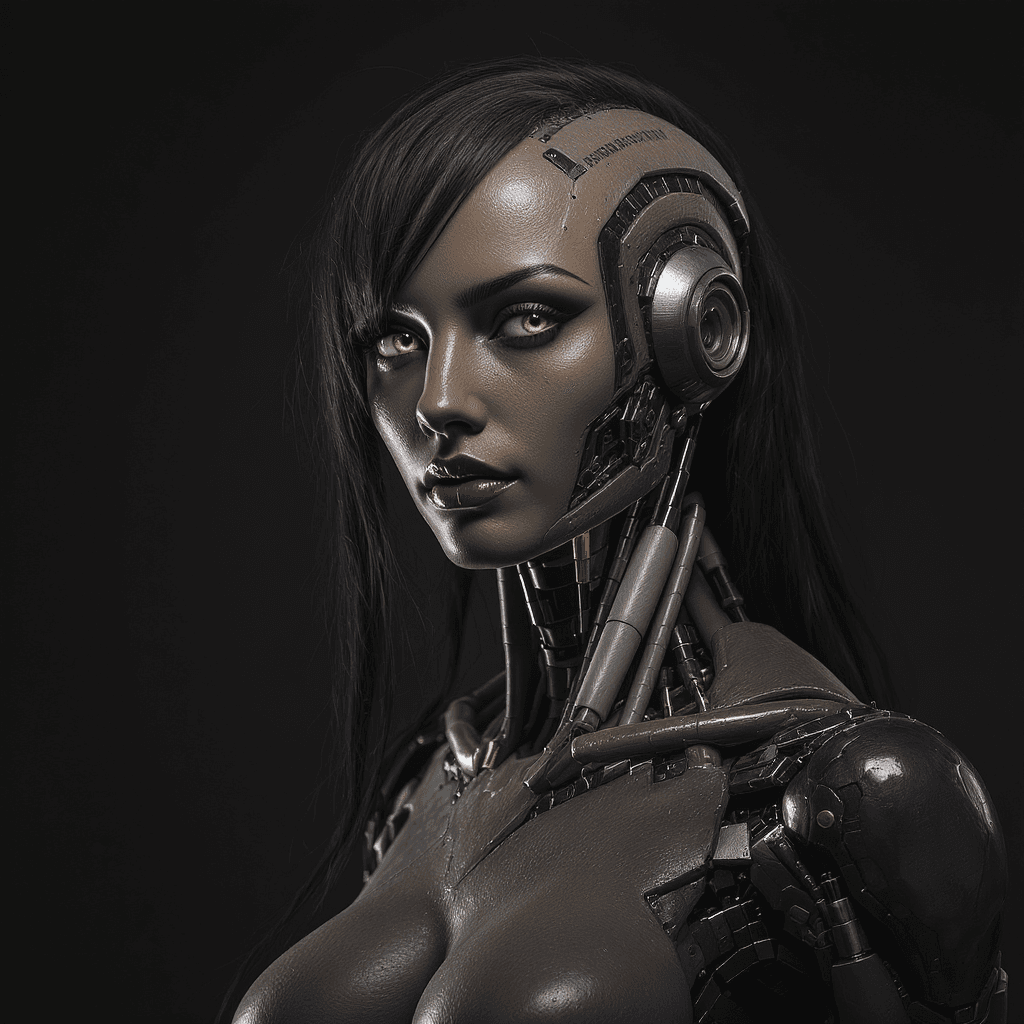 AI generated: Female cyborg 