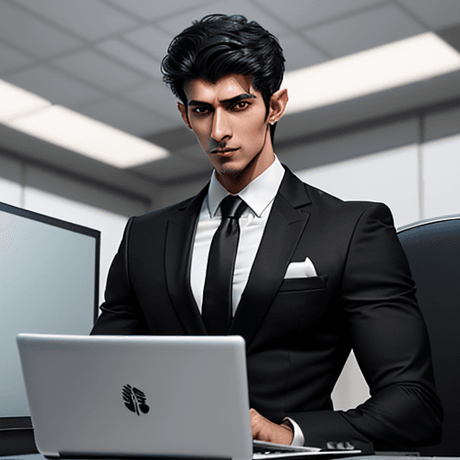AI generated: Create a realistic image of A man name Roshan height 0f 6'2, with 8 abs wearing a black long suit,  ...