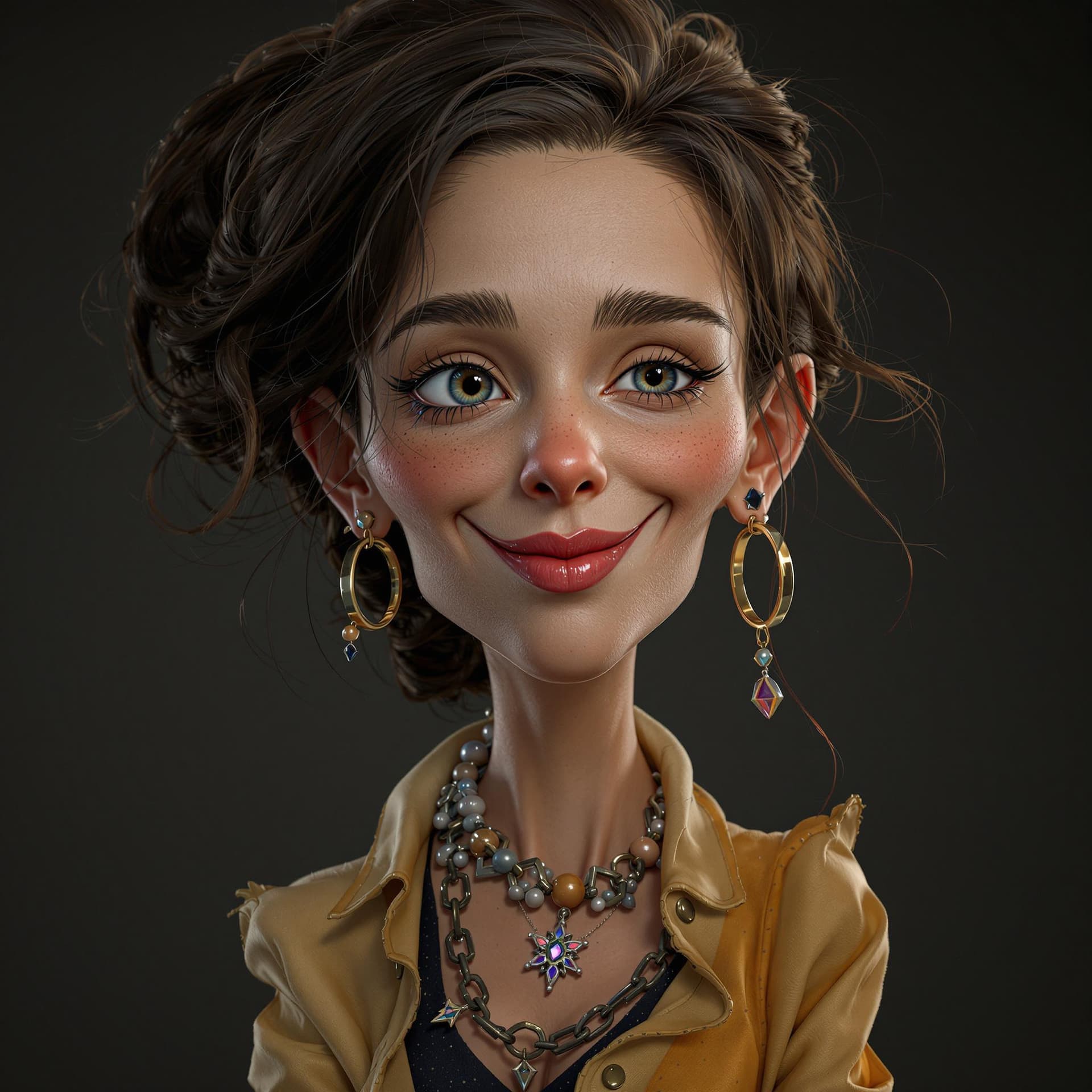 AI generated: caricature of a womanc, hyper realism, high detail, octane render, 8k