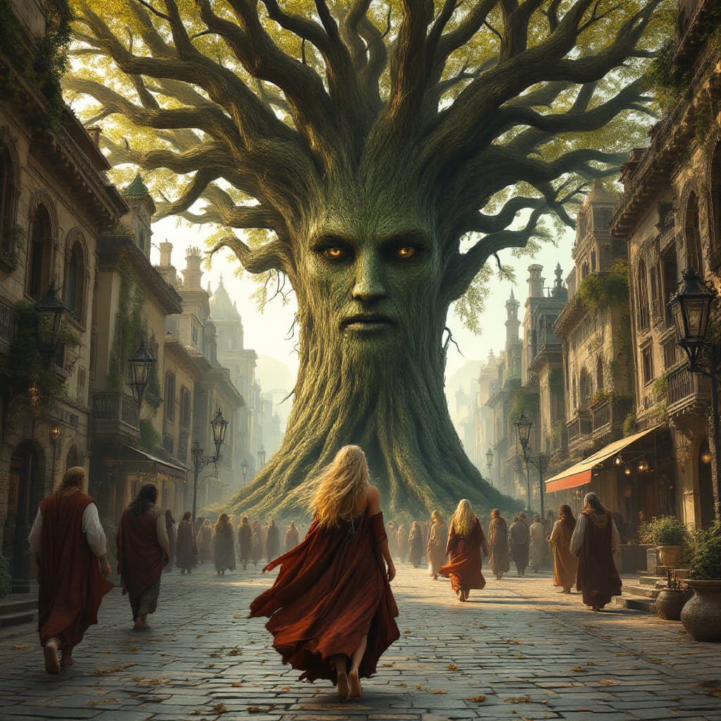 AI generated: A hyper-realistic image of a woman with long, blonde hair, dressed in ancient withr Celtic garb, bar...