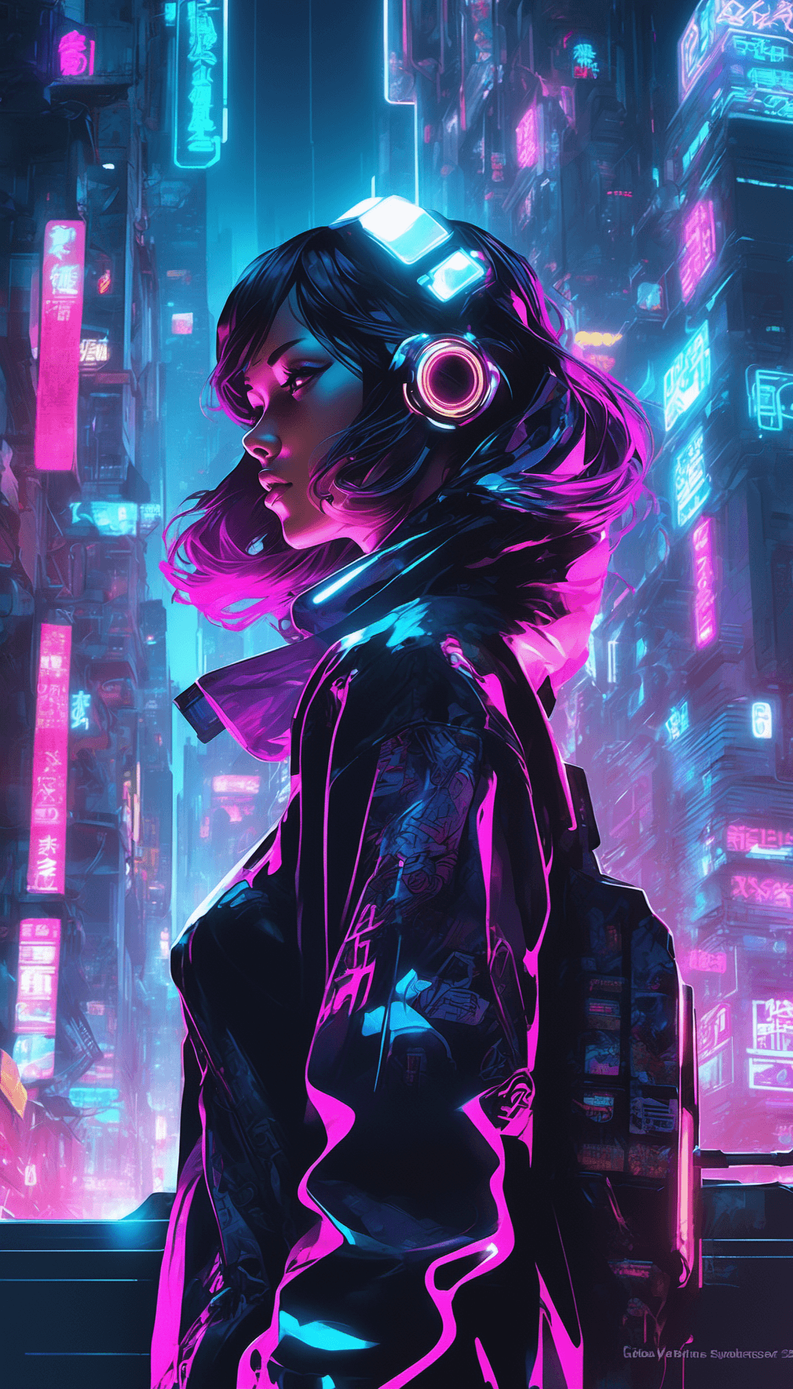 AI generated: girl of the future,  futuristic design, electronic artwork, manga character, techno-noir, animated d...