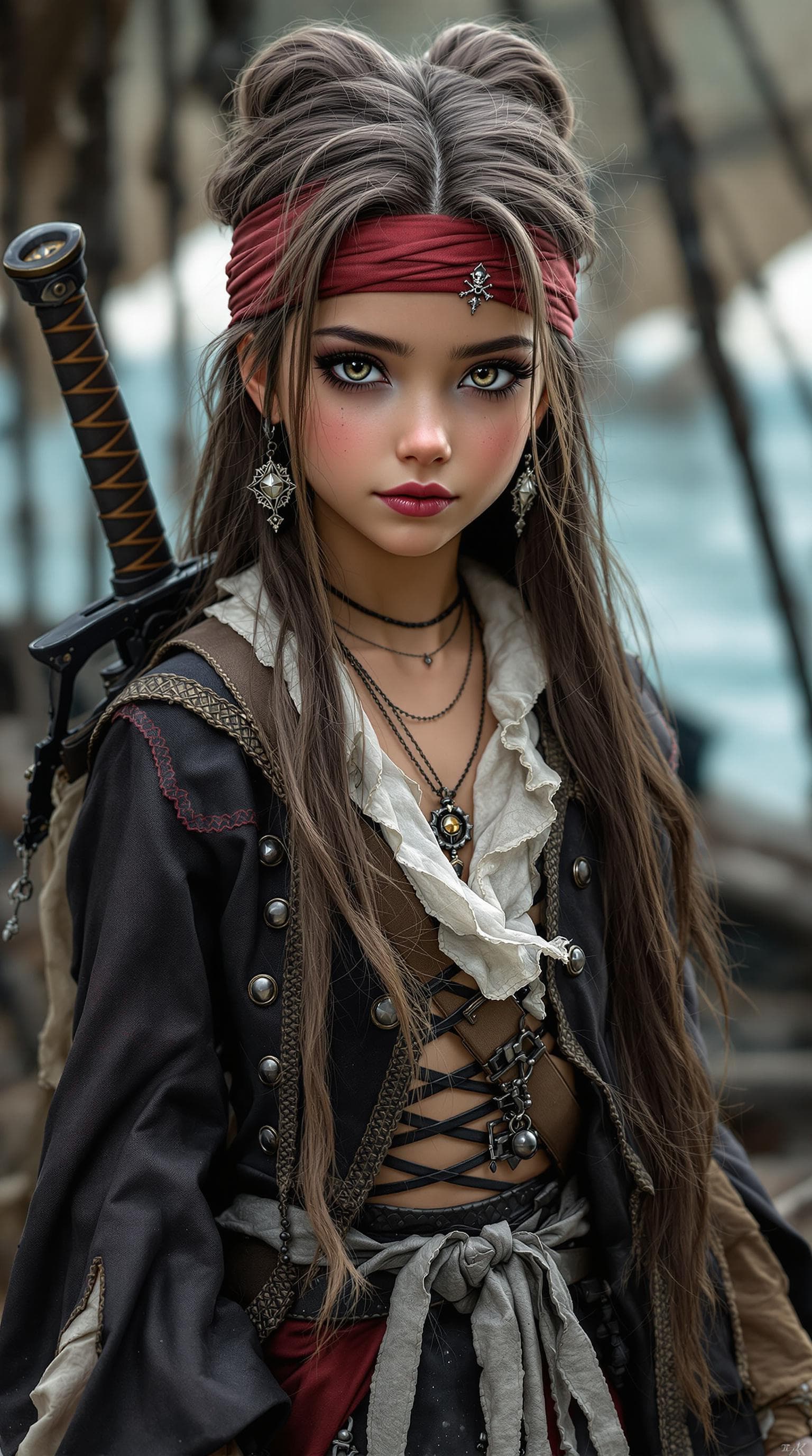AI generated: a professional photo of a exceptionally of the most beautiful girl in the world, (age 11), Safiya (f...