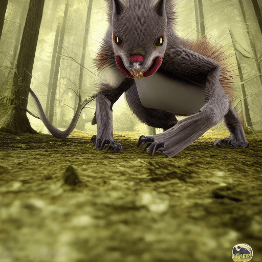 AI generated: ynx stalking its prey, front view, front facing, stealthy, forest background, dof, award winning wil...