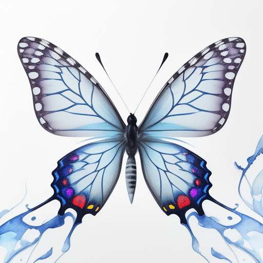 AI generated: A 𝗉𝗂𝗇𝗄 water color with 𝗋𝖾𝖽 𝖿lowers, white background, a delicate butterfly, detailed, ultra...