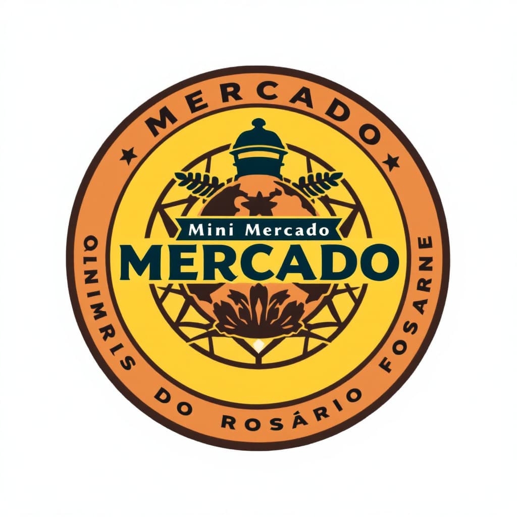 AI generated:  cria um logo para Mini Mercado Rosário, a proprietária é Alcione Andrade do Rosário, apresente três...