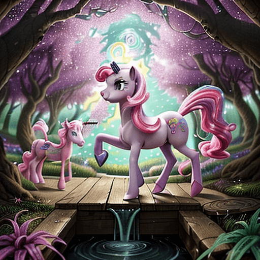 AI generated: Take a whimsical journey into the magical world of My Little Pony, where friendship and adventure aw...