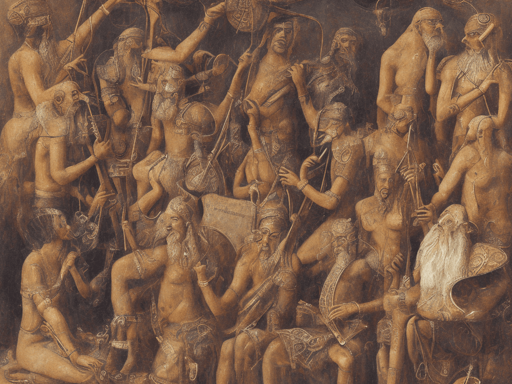AI generated: ancient sumerians play music