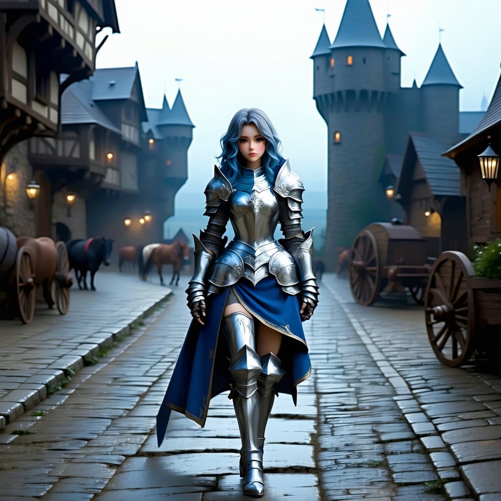 AI generated: full body masterpiece,best quality,mid shot,front view,concept art,1girl,warrior outfit,pretty,mediu...