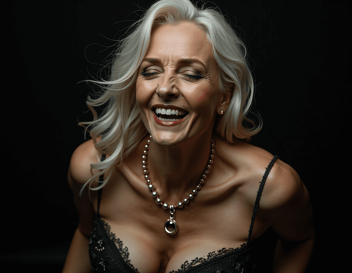 AI generated: a vivid, accurate description of a hyper-realistic portrait of a mature woman who exudes confidence....