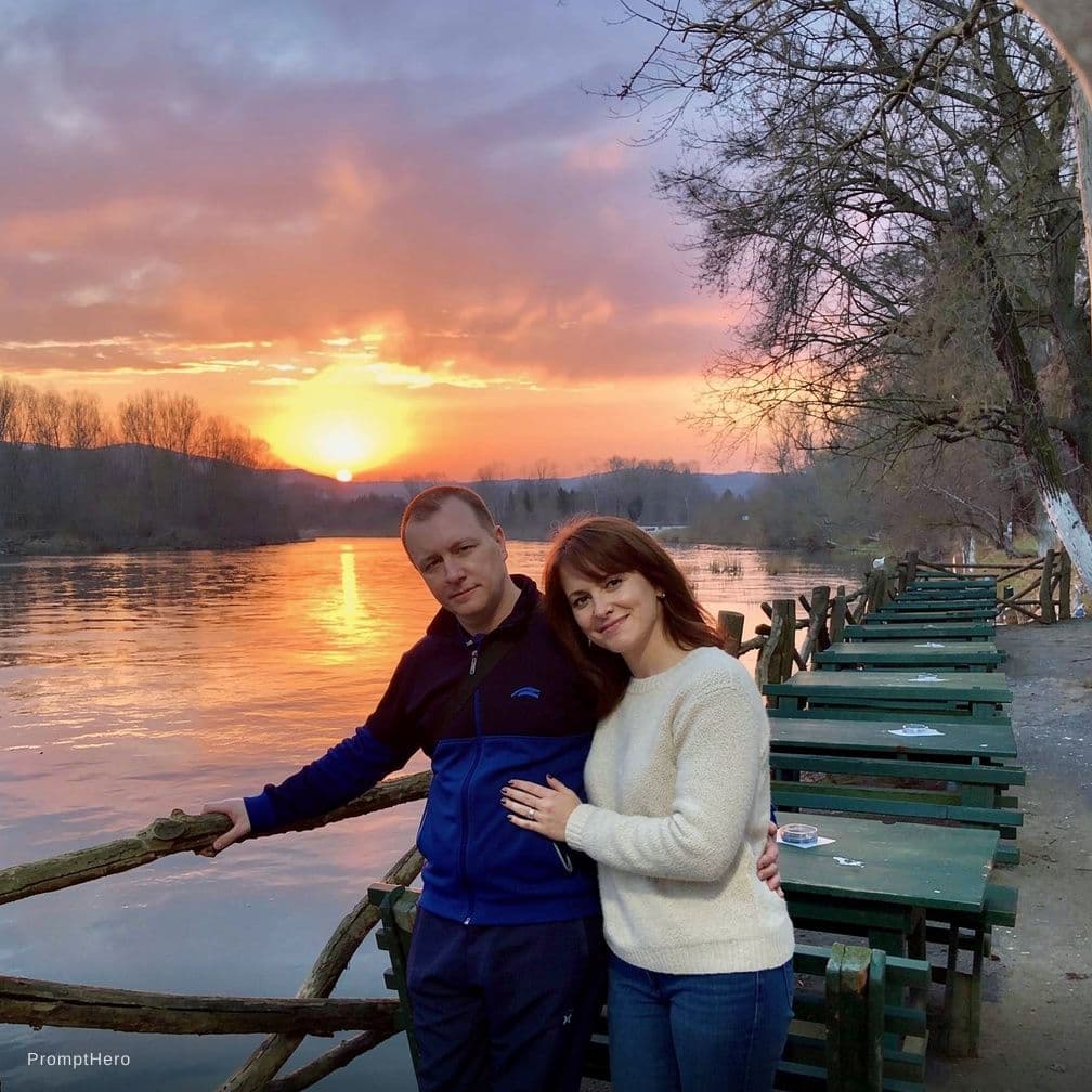 AI generated: Zalazak sunca u pozadini 