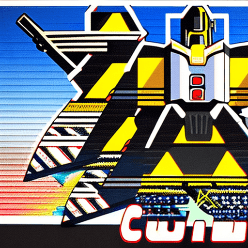 AI generated: gundam mecha illustration japanese poster style japanese fonts