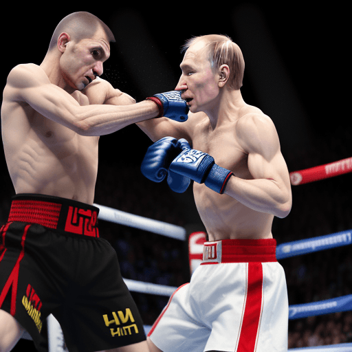 AI generated: Putin vs Habib Nurmagomedov, 4 k ultra HD 