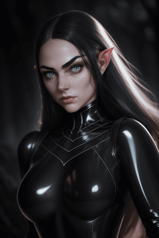 AI generated: Prompt: RAW photo, low key, cinematic composition, Middle earth, beautiful girl, rim light, (black l...