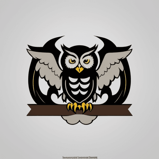 AI generated: simple logo design of bank emblem hungry owl, flat 2d, vector, company logo, gucci sign style