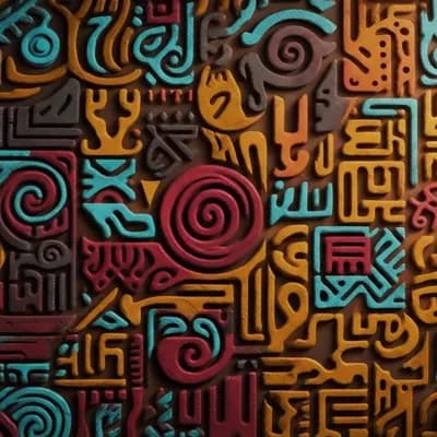 AI generated video: Develop a digital art piece inspired by primitivism. This work should incorporate abstract symbols, ...
