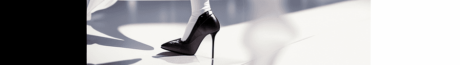 AI generated: film grain, full length of beautiful adult European woman standing, wearing white fashion stockings ...