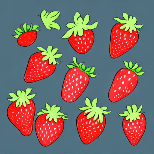 AI generated: set of strawberries Vector Cartoon Style