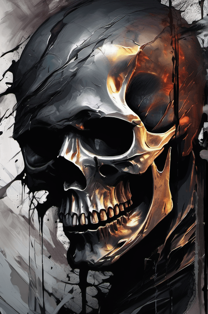 AI generated: death, close up, brutal epic composition, digitally painted masterpiece, (expressionism:1.1), (drama...