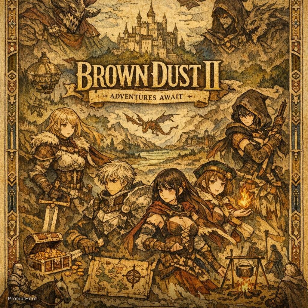 AI generated: Medieval style browndust2