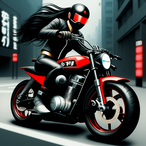 AI generated: AKIRA MOTO BIKE STUNT   ON THE ROAD OF DEATH  ARMED GUN AND CYBER  DESTRYER MACHINE