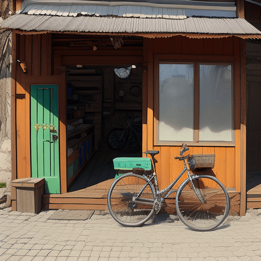 AI generated: bicycle, Kyiv, carpentry workshop, roads