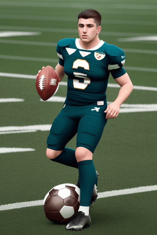 AI generated: Football man without legs