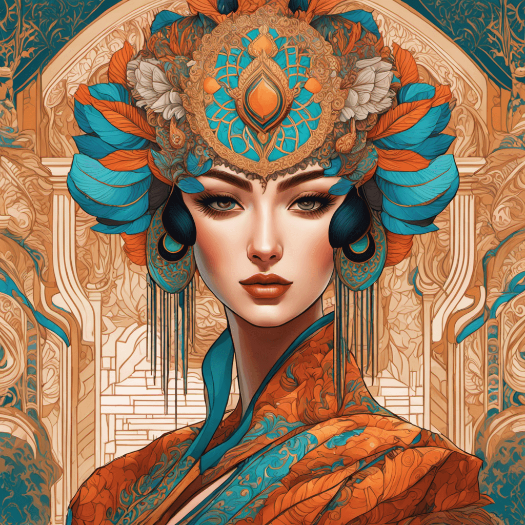 AI generated: {Female}Hippie, Beautiful big reflective eyes, flowers, butterflies, birds, expansive psychedelic ba...