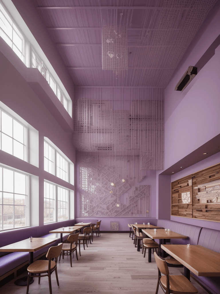 AI generated: High resolution photography interior design, restaurant, modern furniture and decoration, high ceili...
