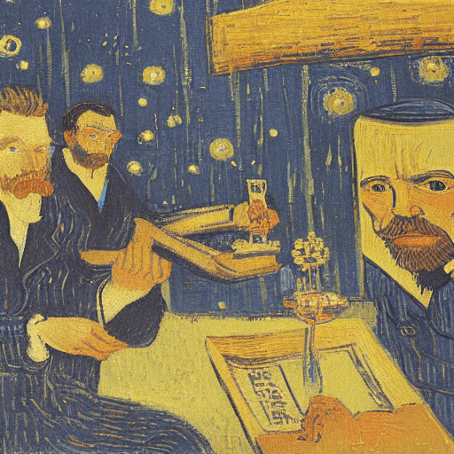 AI generated: portrait of van gogh graphic technique by Akiyoshi Kitaoka